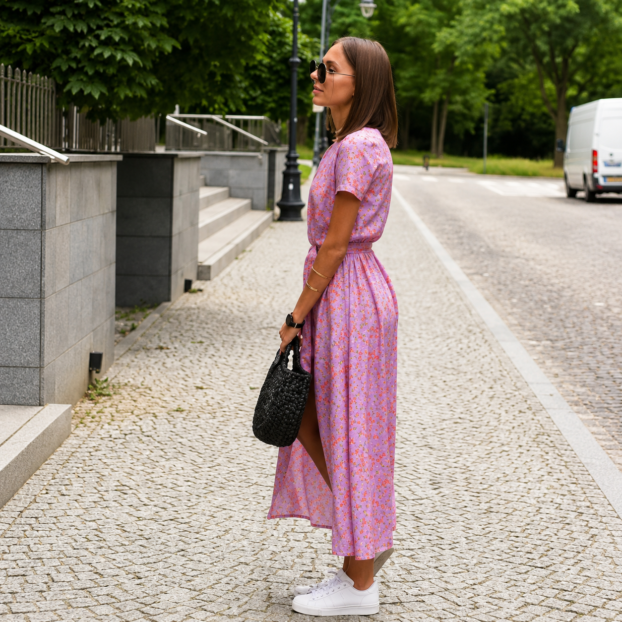 Lila Bloom Wrap Maxi Jurk