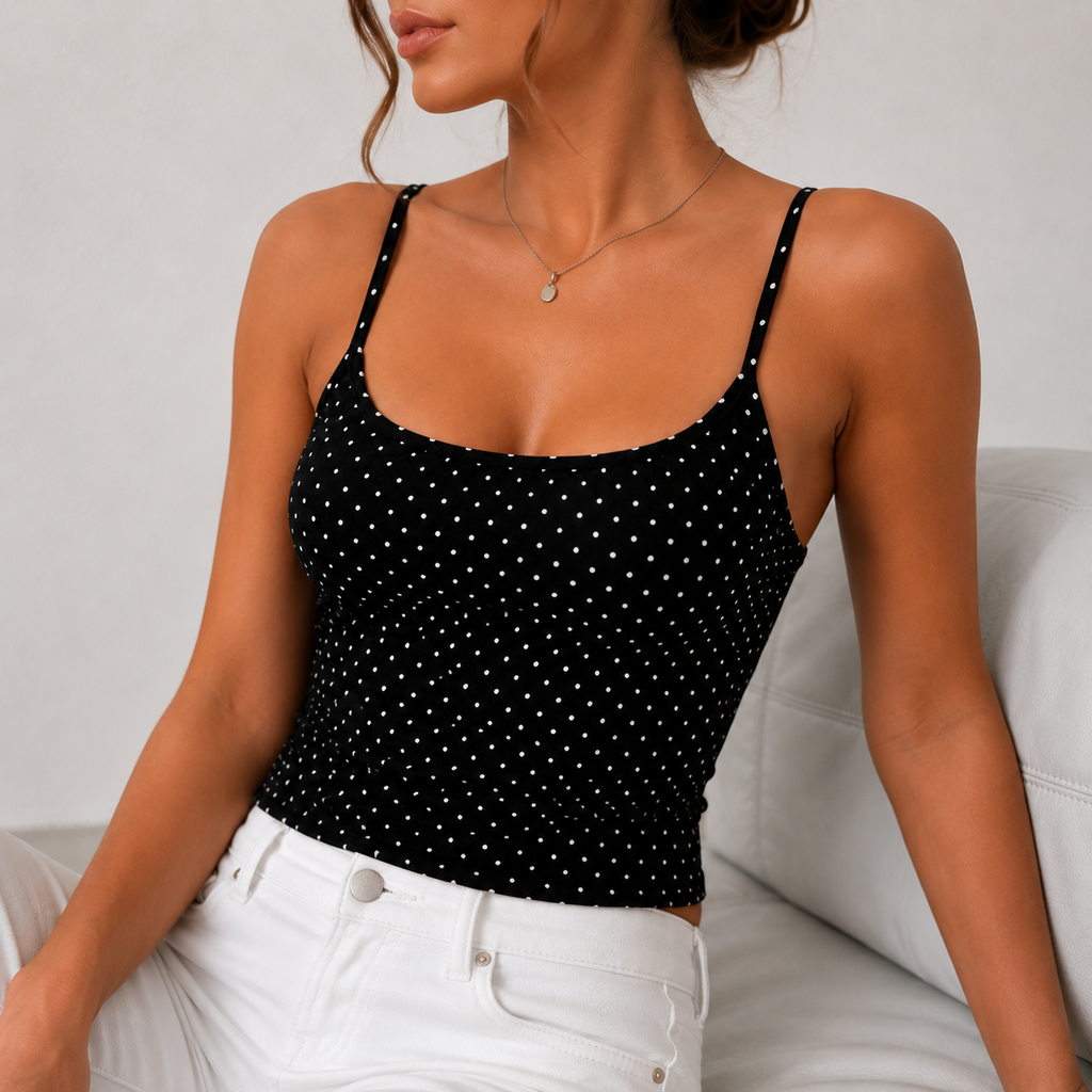 Polka Dot Cami Top Bordeaux